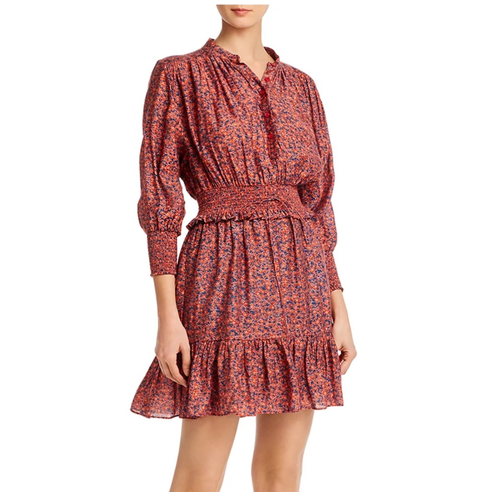 Rebecca Minkoff Chloe Smocked Printed Mini Dress